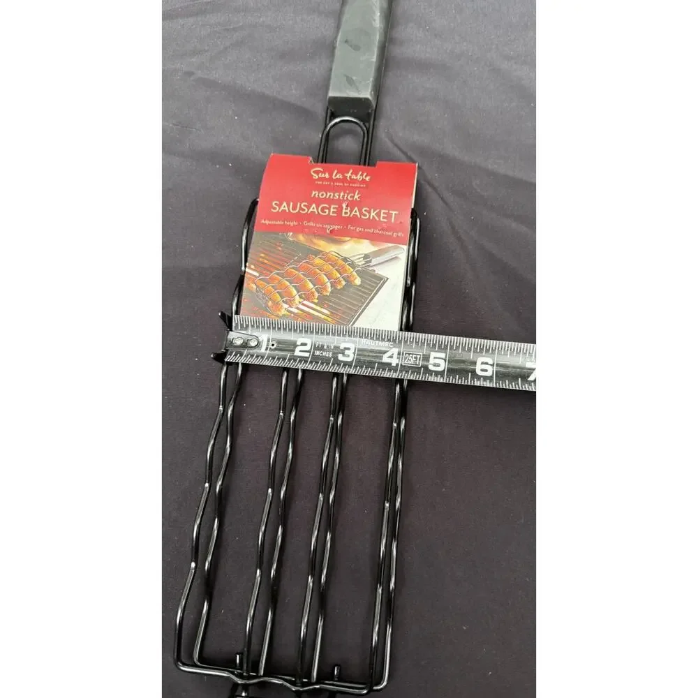 Sur la table Sausage Grilling Basket Black Non-Stick Adjustable Height Brand New